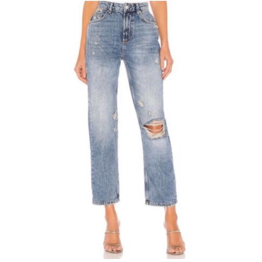 We The Free Dakota Distressed Straight Leg Jeans Size 26